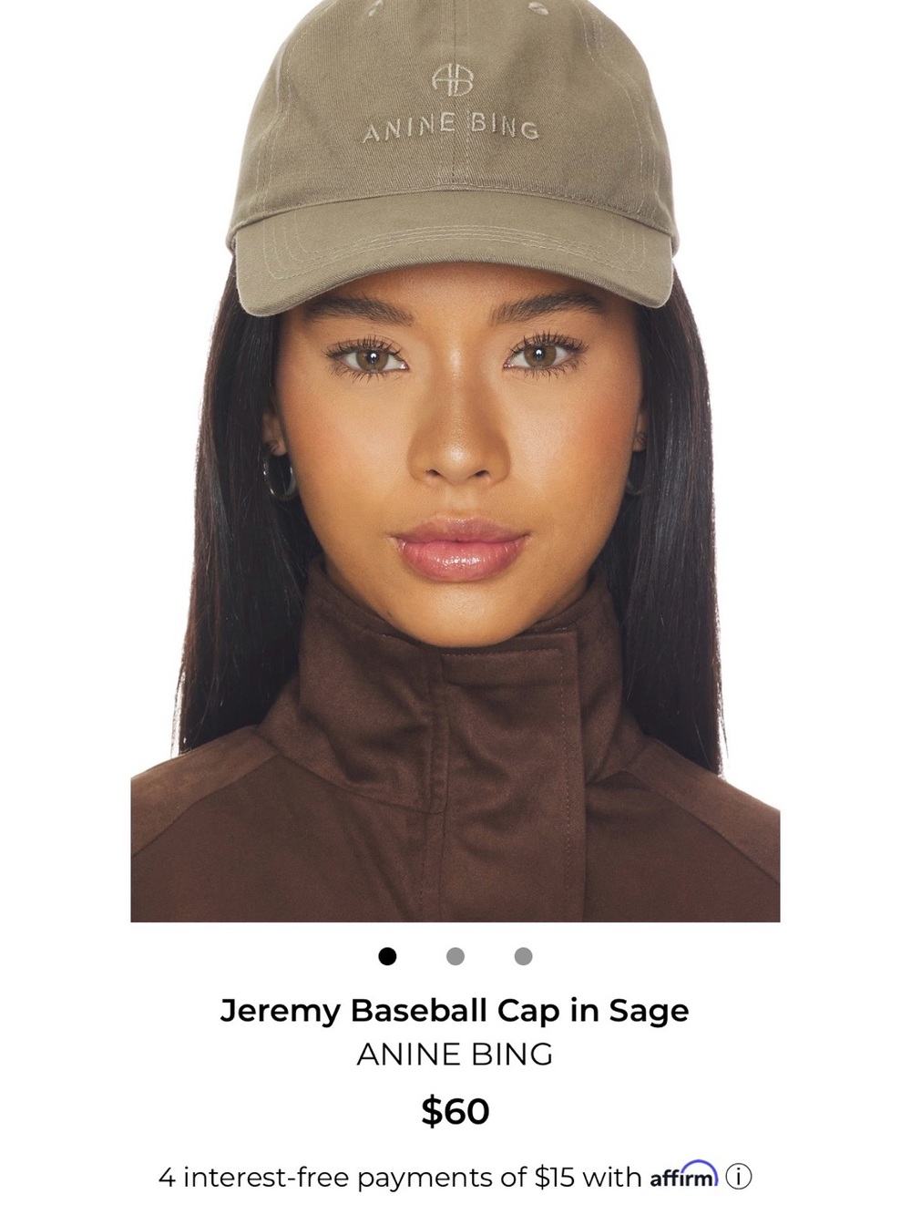 Anine Bing Tan Logo Baseball Cap